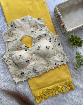 Khadi cotton budget sarees with stretchable stitched blouse